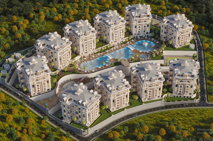 Meva City Alanya / Antalya proje görünümü